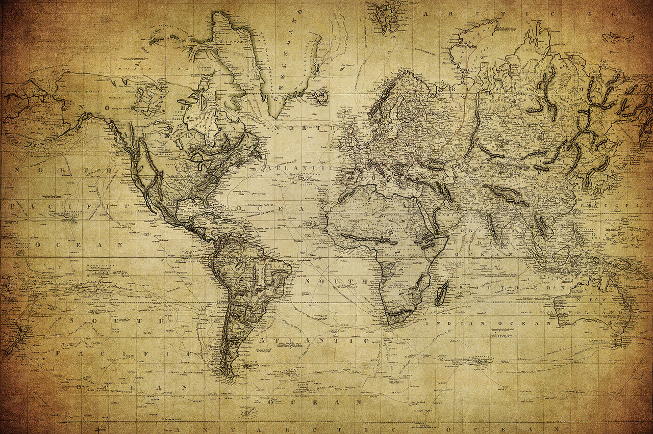 Картина на холсте Карта мира, арт hd0008601