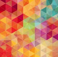 Фреска Абстракт разноцветные треугольники