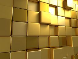 Фреска Золотые кубы абстракт