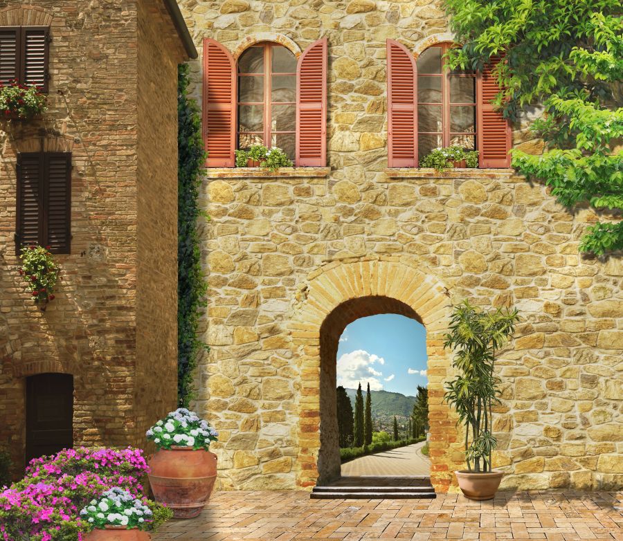 Фотообои Дом с аркой в Италии