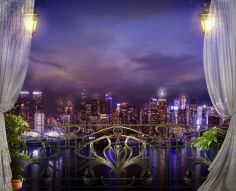 Фотообои Балкон с видом на ночной город
