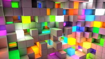 Фотообои Абстракция светящиеся кубы