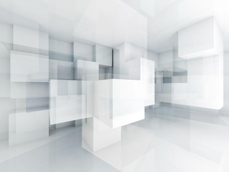 Фотообои 3D абстракция белые кубы