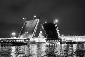 Фотообои Дворцовый мост ночью