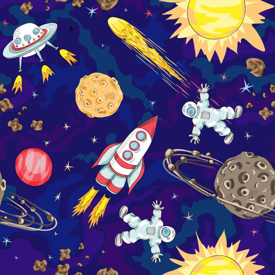 Фреска Детский рисунок космос