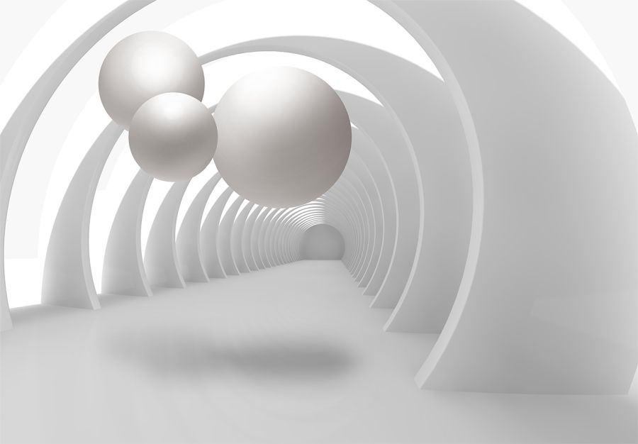 Фотообои 3D абстракция тоннель с шарами