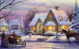 Фотообои Зима в деревне