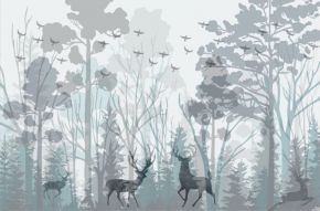 Фотообои Рисованный лес