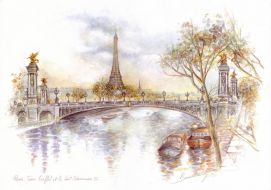 Фреска Париж рисунок