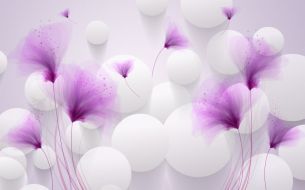 Фотообои 3D Шары и цветы