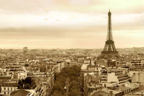 Фреска Париж, Эйфелева башня - сепия