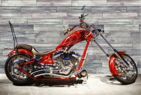 Фреска Красный мотоцикл