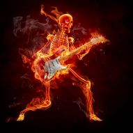 Фреска Скелет с гитарой