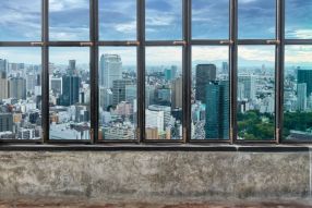 Фреска Вид из окна на город