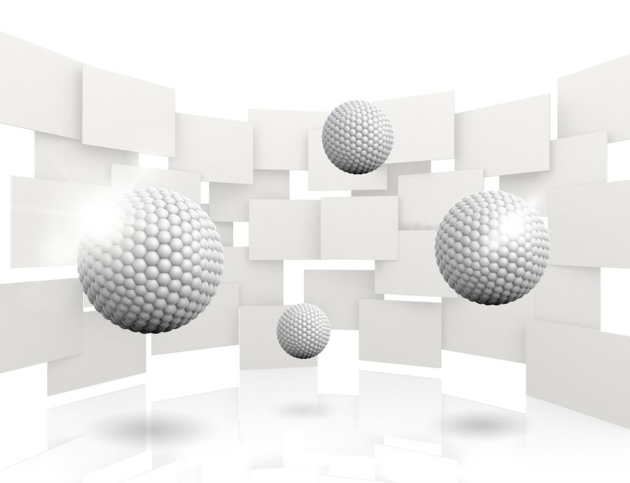 Фотообои 3D Белые шары