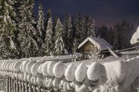 Фотообои зимняя деревня
