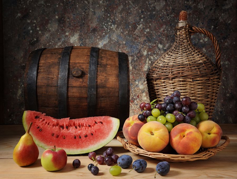 Фотообои Вино и фрукты
