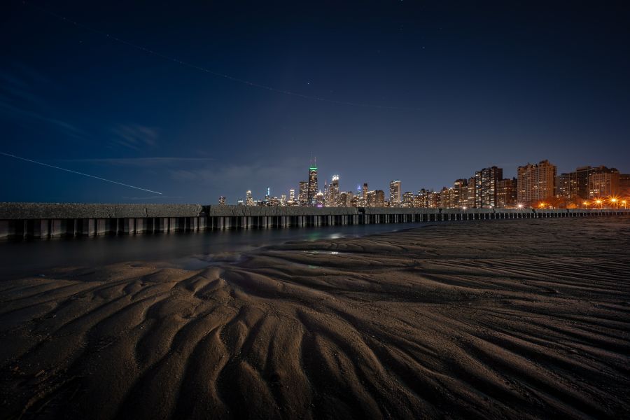 Фреска Ночное побережье Чикаго