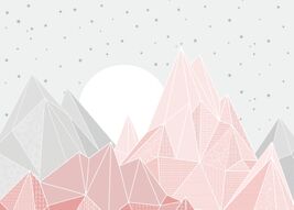 Фреска Полигональные горы зимой