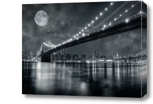 Картина Огни Бруклинского моста под луной