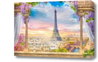 Картина Эйфелева башня и Париж вид сверху