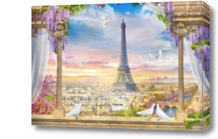 Картина Эйфелева башня и птицы
